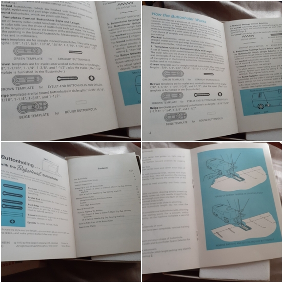 Vntg Singer Prof. Sewing Pro Button Hole Sewing Attachment 🍬*Mint* - Picture 15 of 17